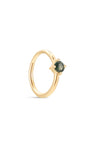 Kosiner Jewelry Pendientes de aro clásicos de ágata musgo de oro macizo de 14 quilates
