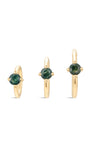 Kosiner Jewelry Pendientes de aro clásicos de ágata musgo de oro macizo de 14 quilates
