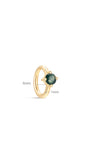 Kosiner Jewelry Pendientes de aro clásicos de ágata musgo de oro macizo de 14 quilates