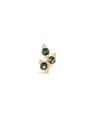 kosiner jewelry 14K Solid Gold Moss Agate Leaves Flatback Stud