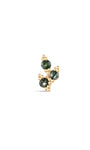 Kosiner Jewelry Pendientes con parte trasera plana de hojas de ágata de musgo de oro macizo de 14 quilates
