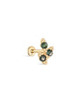 kosiner jewelry 14K Solid Gold Moss Agate Leaves Flatback Stud