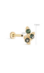 Kosiner Jewelry Pendientes con parte trasera plana de hojas de ágata de musgo de oro macizo de 14 quilates