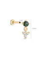 kosiner jewelry 14K Solid Gold Moss Agate Round Flatback Stud