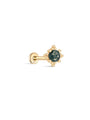 kosiner jewelry 14K Solid Gold Moss Agate Classic Flatback Stud