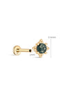 kosiner jewelry 14K Solid Gold Moss Agate Classic Flatback Stud