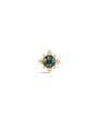 kosiner jewelry 14K Solid Gold Moss Agate Classic Flatback Stud
