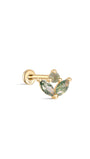 kosiner jewelry 14K Solid Gold Moss Agate Marquise Flatback Stud