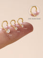 kosiner jewelry 14K Solid Gold Mini CZ Classic Twist Nose Ring