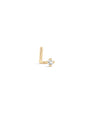 kosiner jewelry 14K Solid Gold L Shape Mini CZ Classic Nose Stud