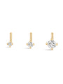 kosiner jewelry 14K Solid Gold L Shape Mini CZ Classic Nose Stud