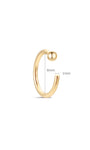Kosiner joias 14K ouro maciço clássico suave bola redonda anel de nariz de argola fina