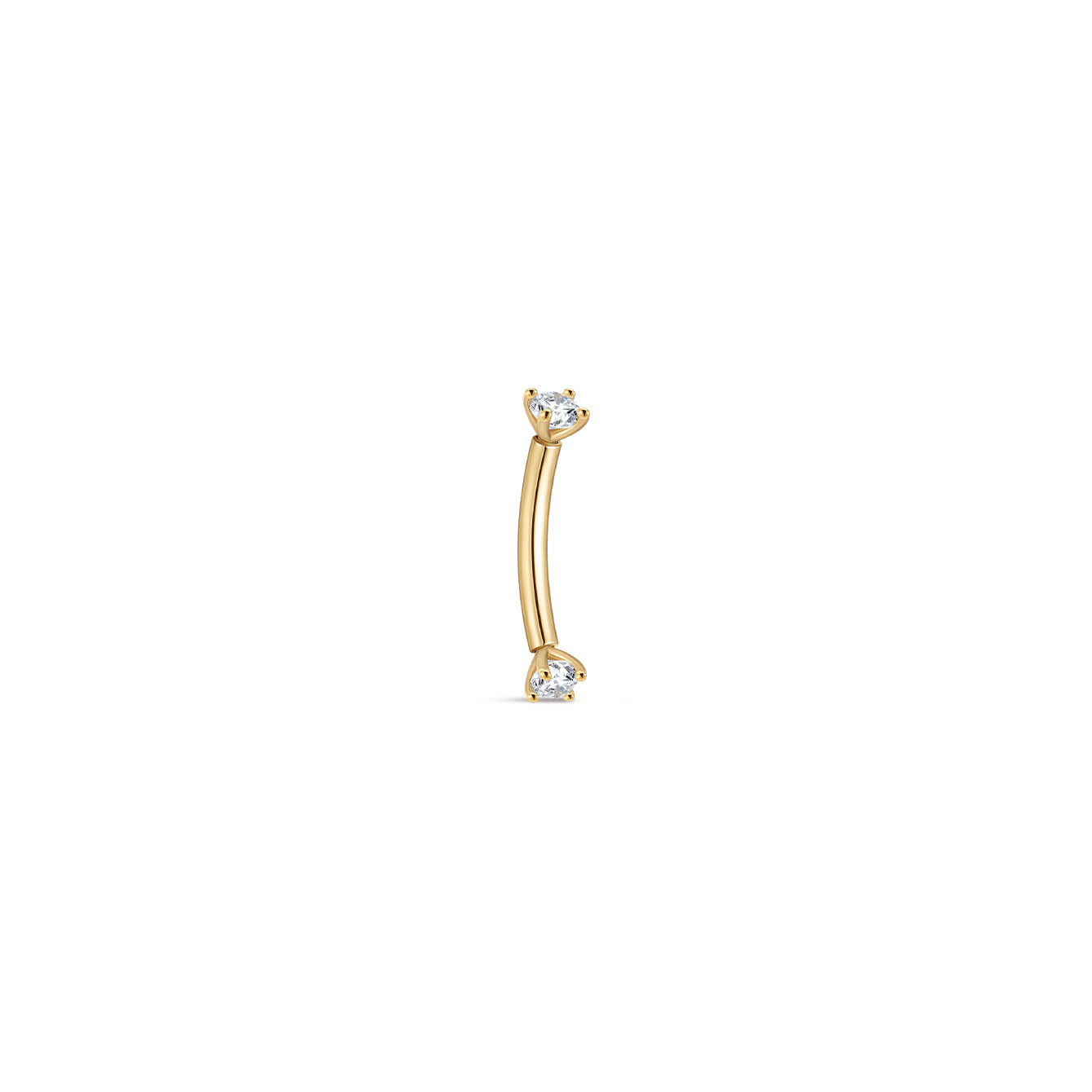 14K massief gouden dubbele CZ navelpiercing
