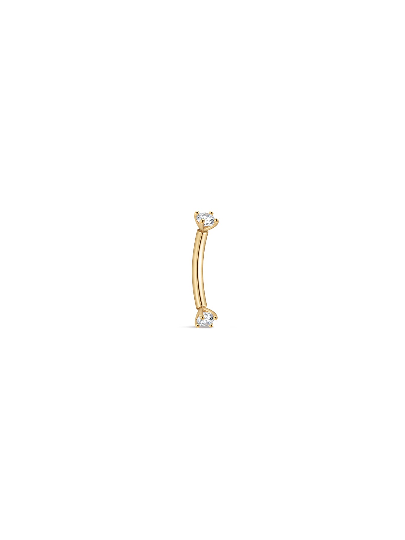 14K massief gouden dubbele CZ navelpiercing
