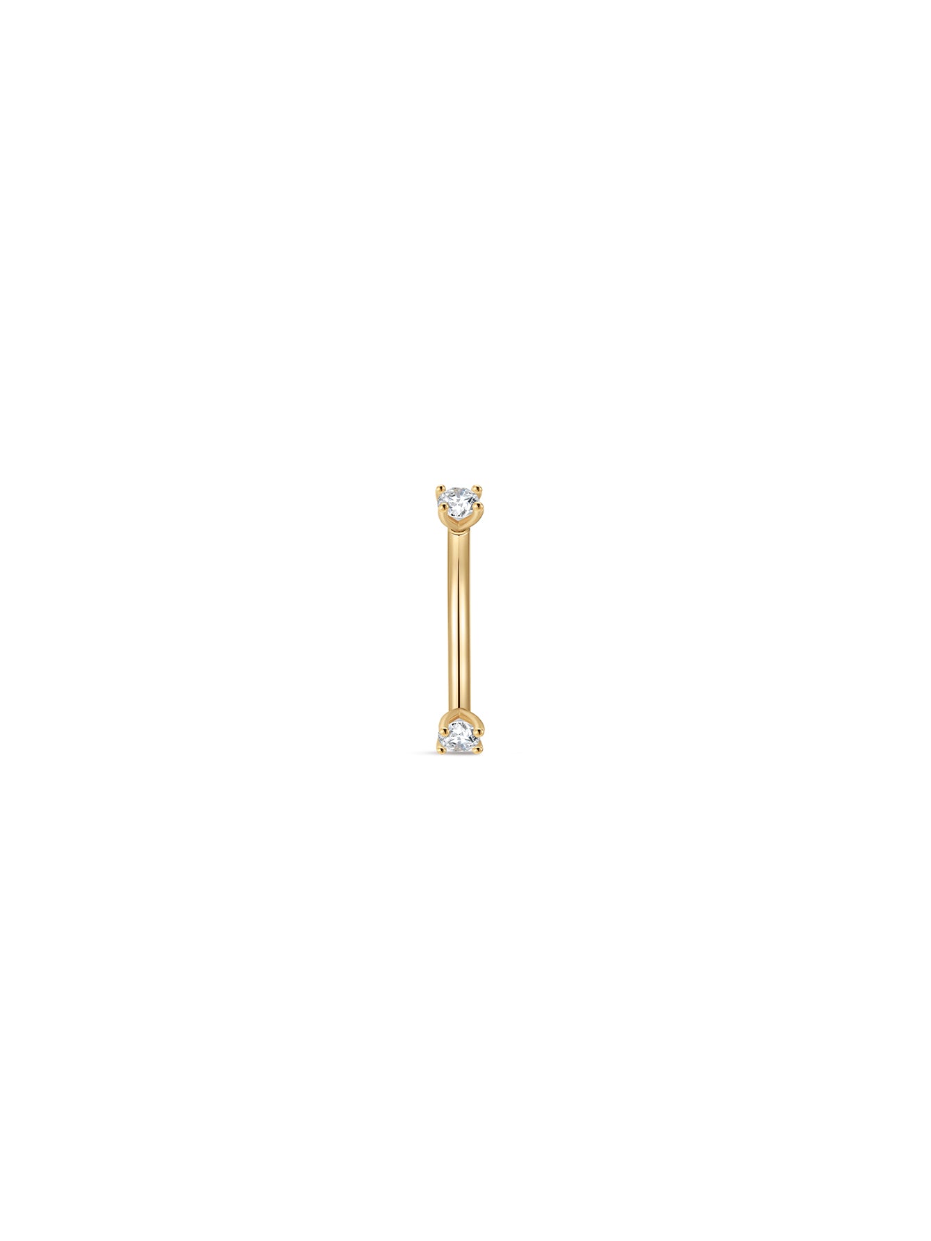 14K massief gouden dubbele CZ navelpiercing