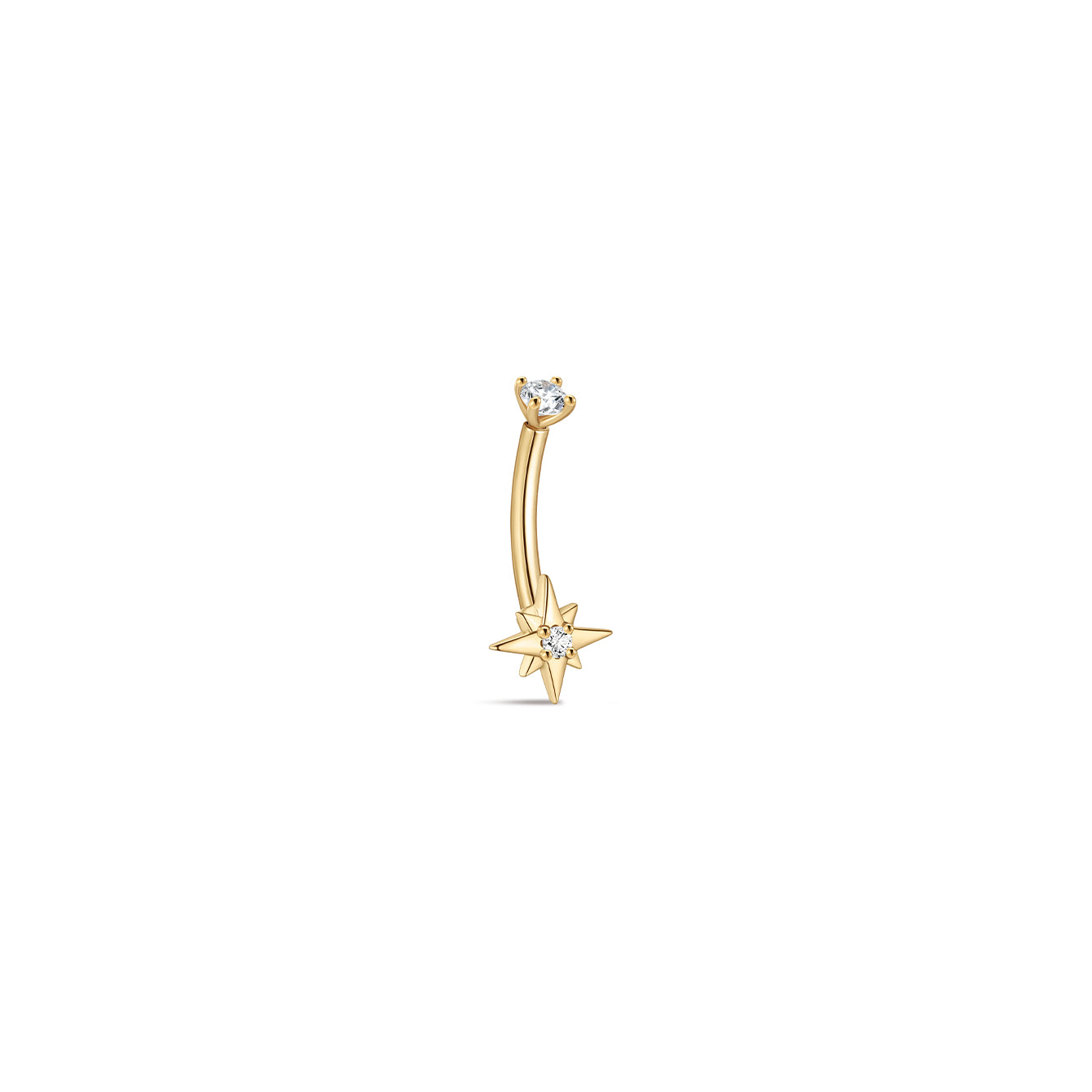 14K massief gouden achthoekige navelpiercing
