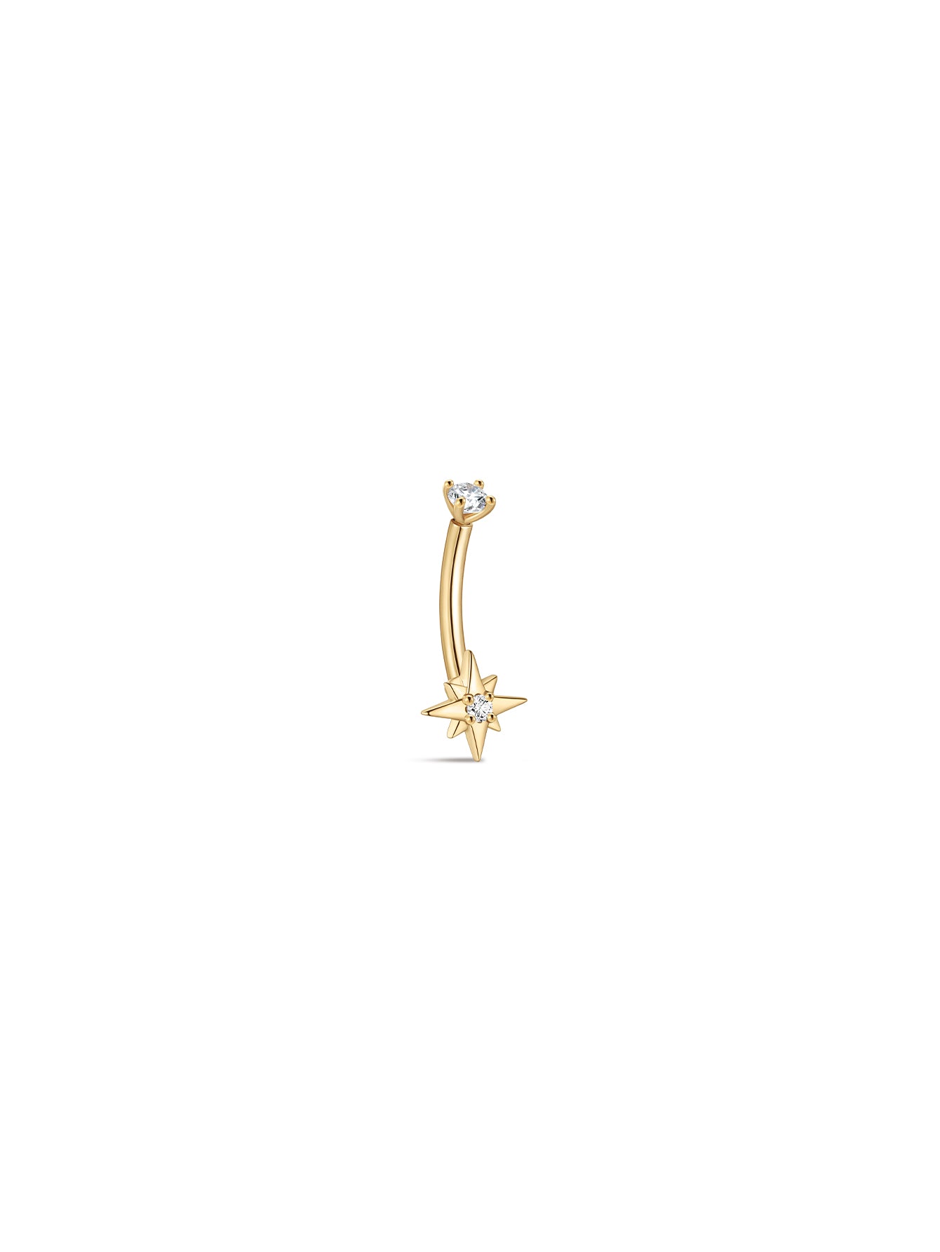 14K massief gouden achthoekige navelpiercing