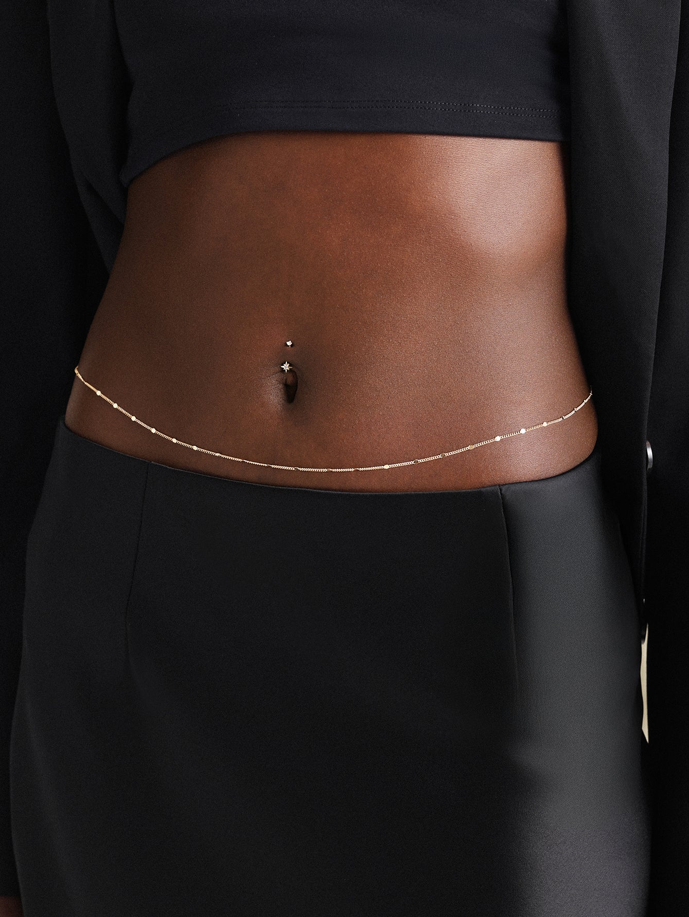 14K massief gouden achthoekige navelpiercing