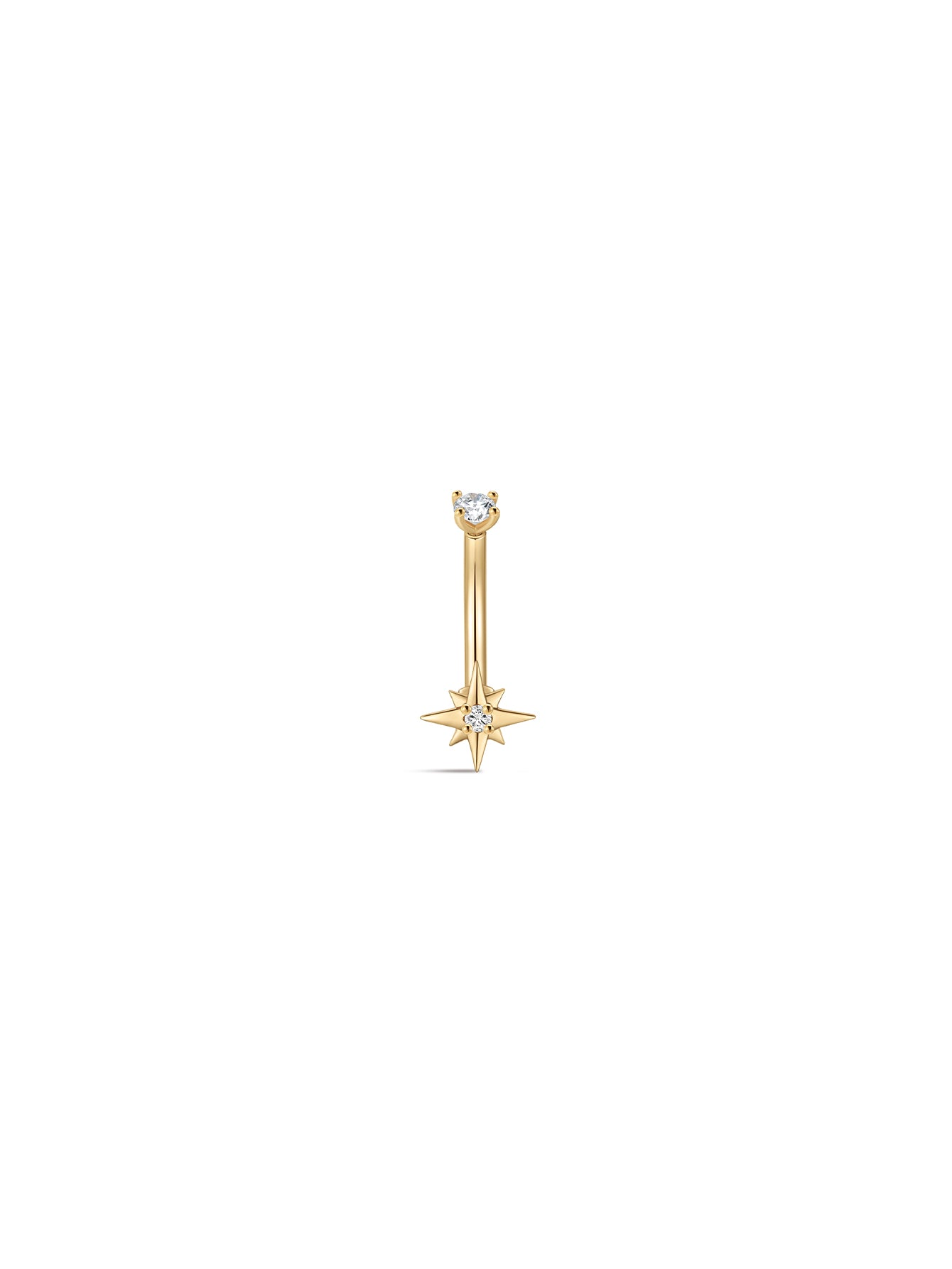 14K massief gouden achthoekige navelpiercing