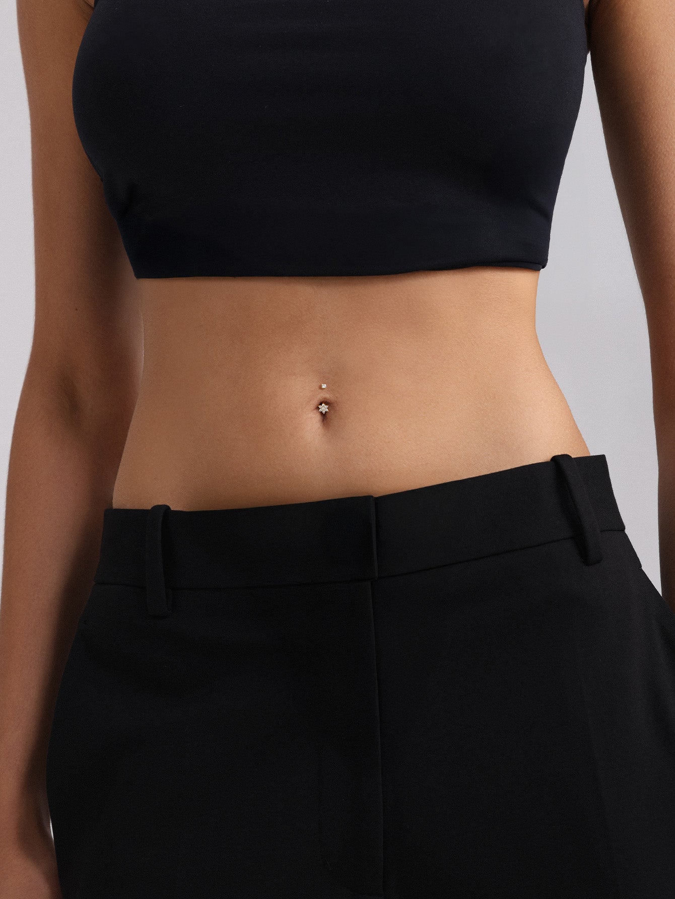 14K massief gouden jasmijn topper navelpiercing