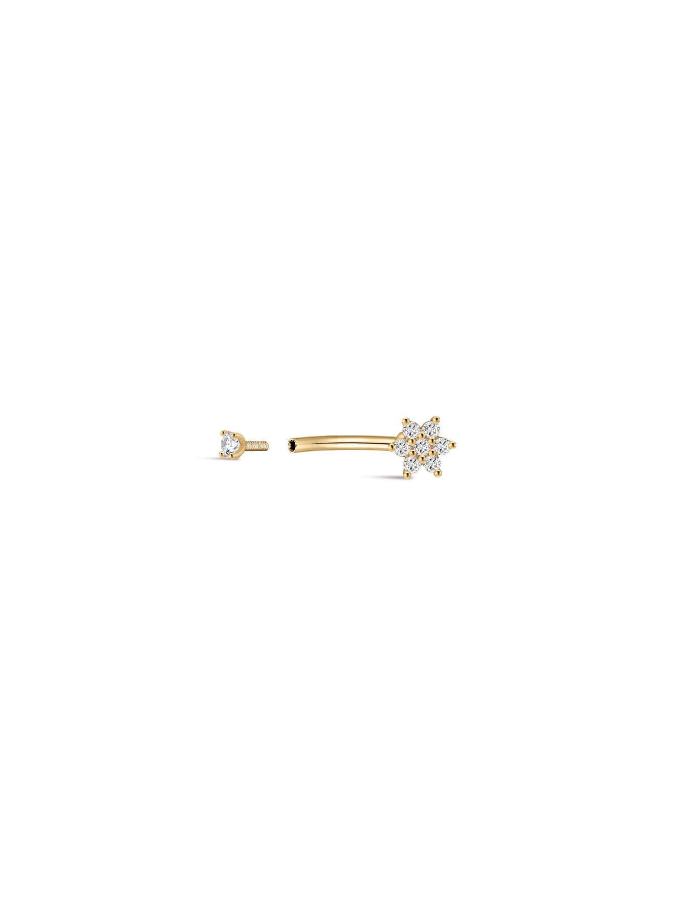 14K massief gouden jasmijn topper navelpiercing