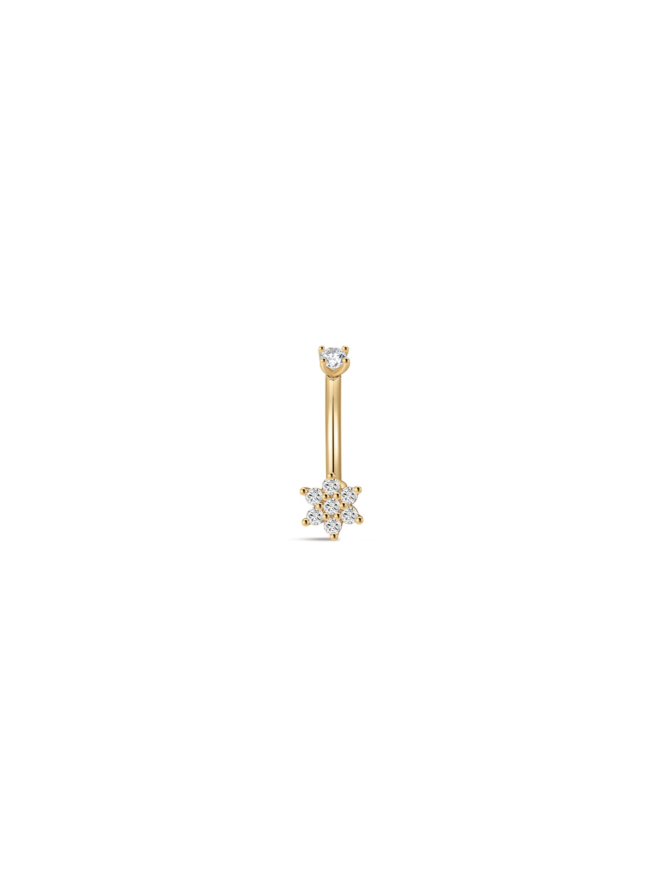 14K massief gouden jasmijn topper navelpiercing