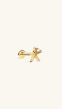 14K massief gouden Sea Spritz CZ Sea Star platte achterkant