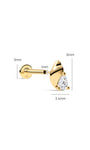 Kosiner Jewelry KOSINER Seaspritz 14K Solid Gold Beach Conch Flat Back Stud