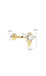 Kosiner Jewelry KOSINER Seaspritz 14K Solid Gold Ice Cream Flat Back Stud