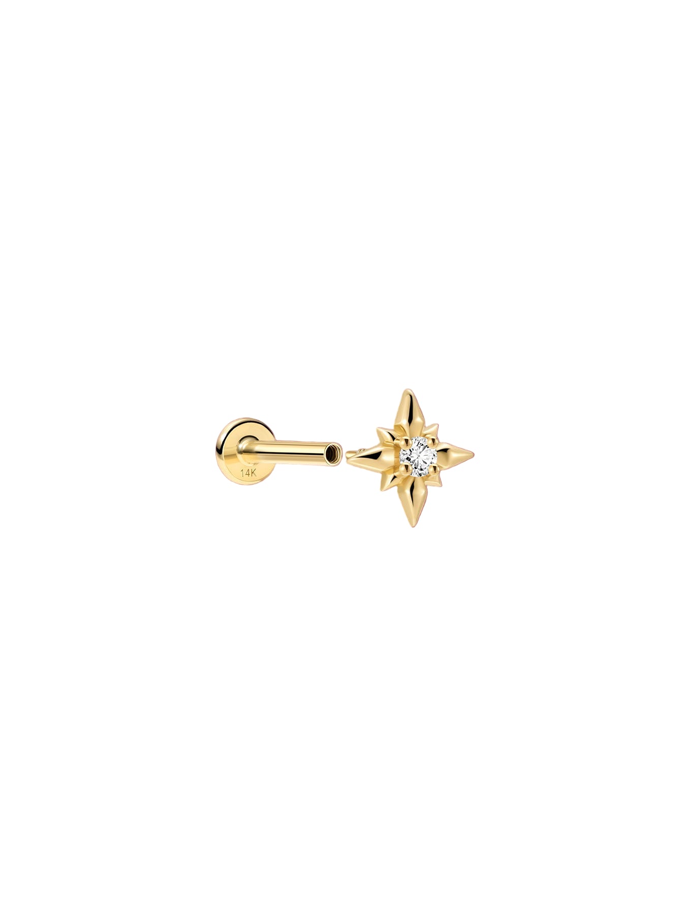 Mini Étoile Eight-Point Flatback in 14k Solid Gold