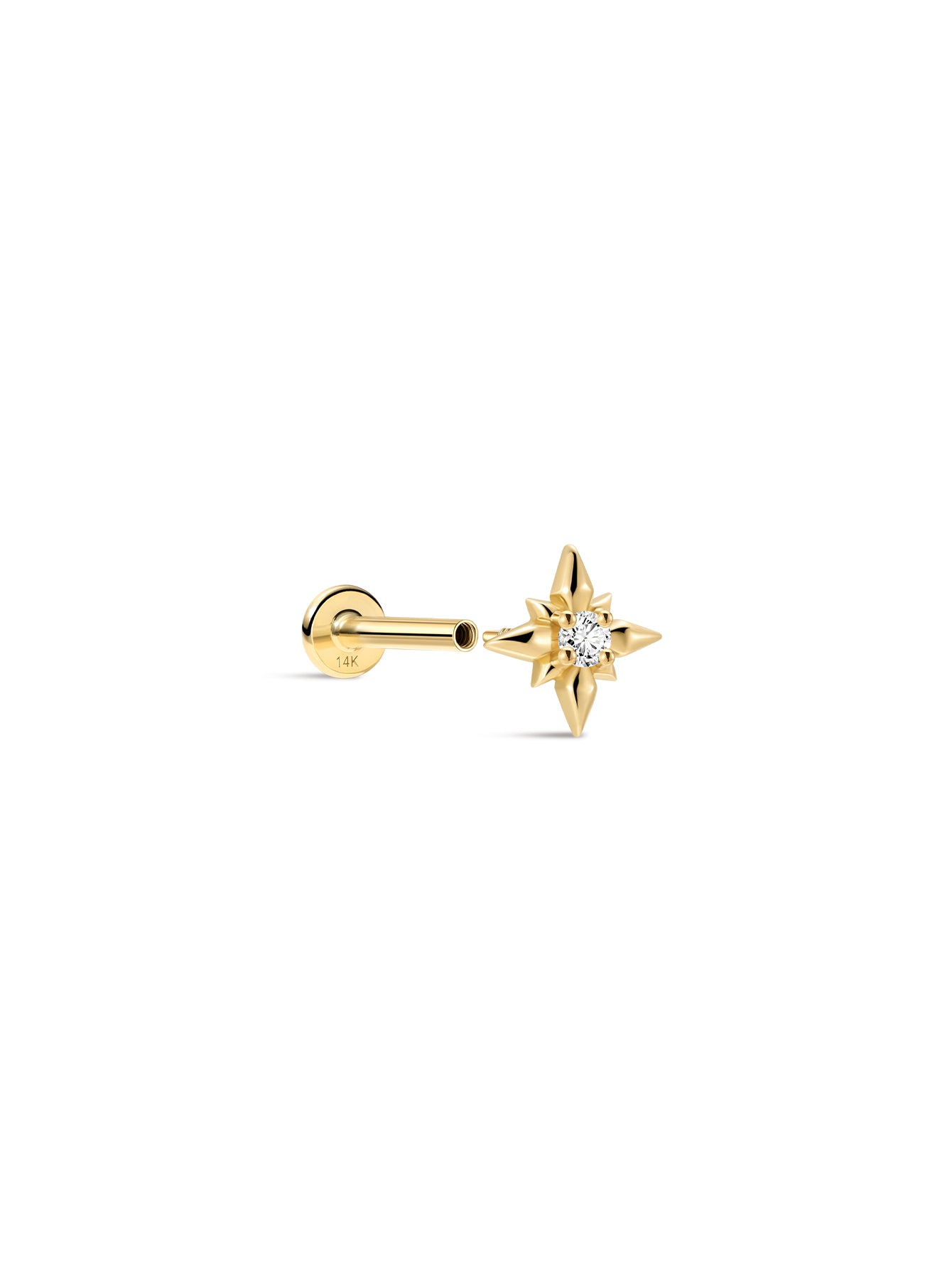 Mini Étoile Eight-Point Flatback in 14k Solid Gold