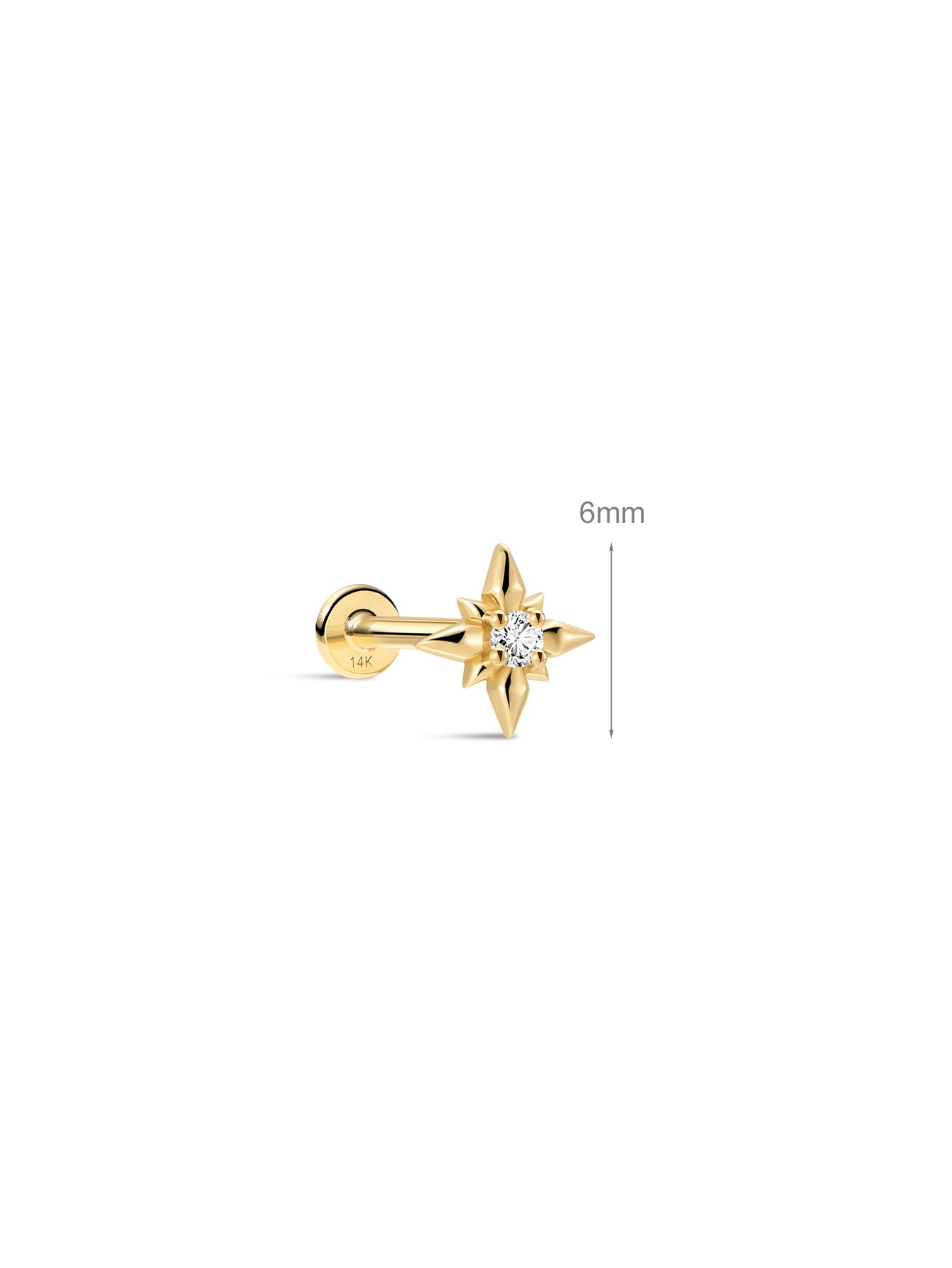 Mini Étoile Eight-Point Flatback in 14k Solid Gold