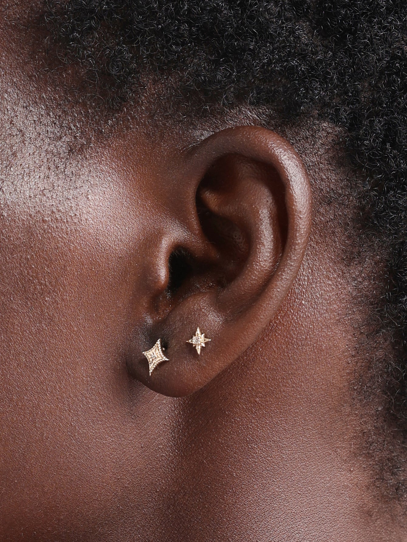 KOSINER Étoile 14K Solid Gold Classic Octagonal Star Flat Back