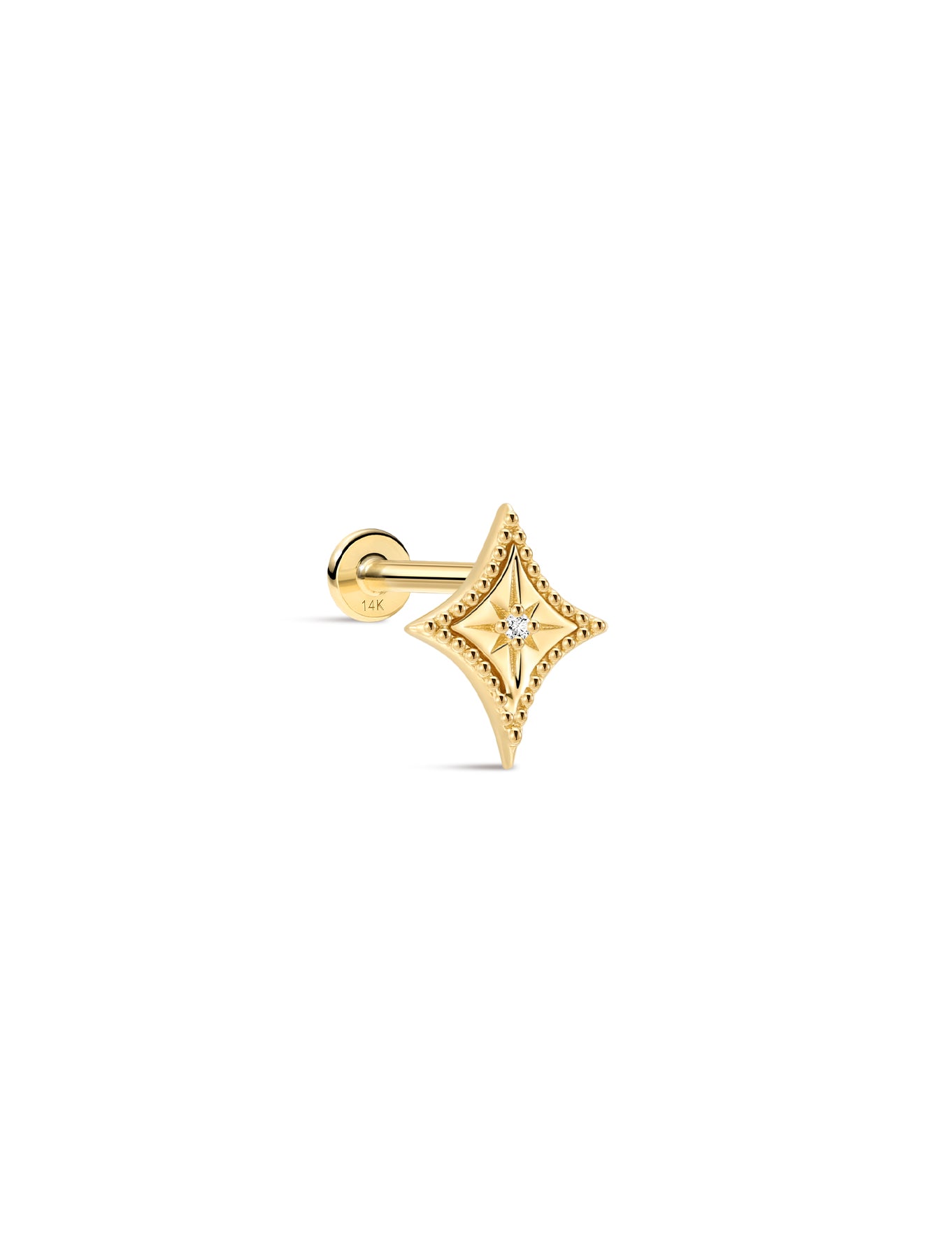 Étoile Flatback Stud in 14k Solid Gold