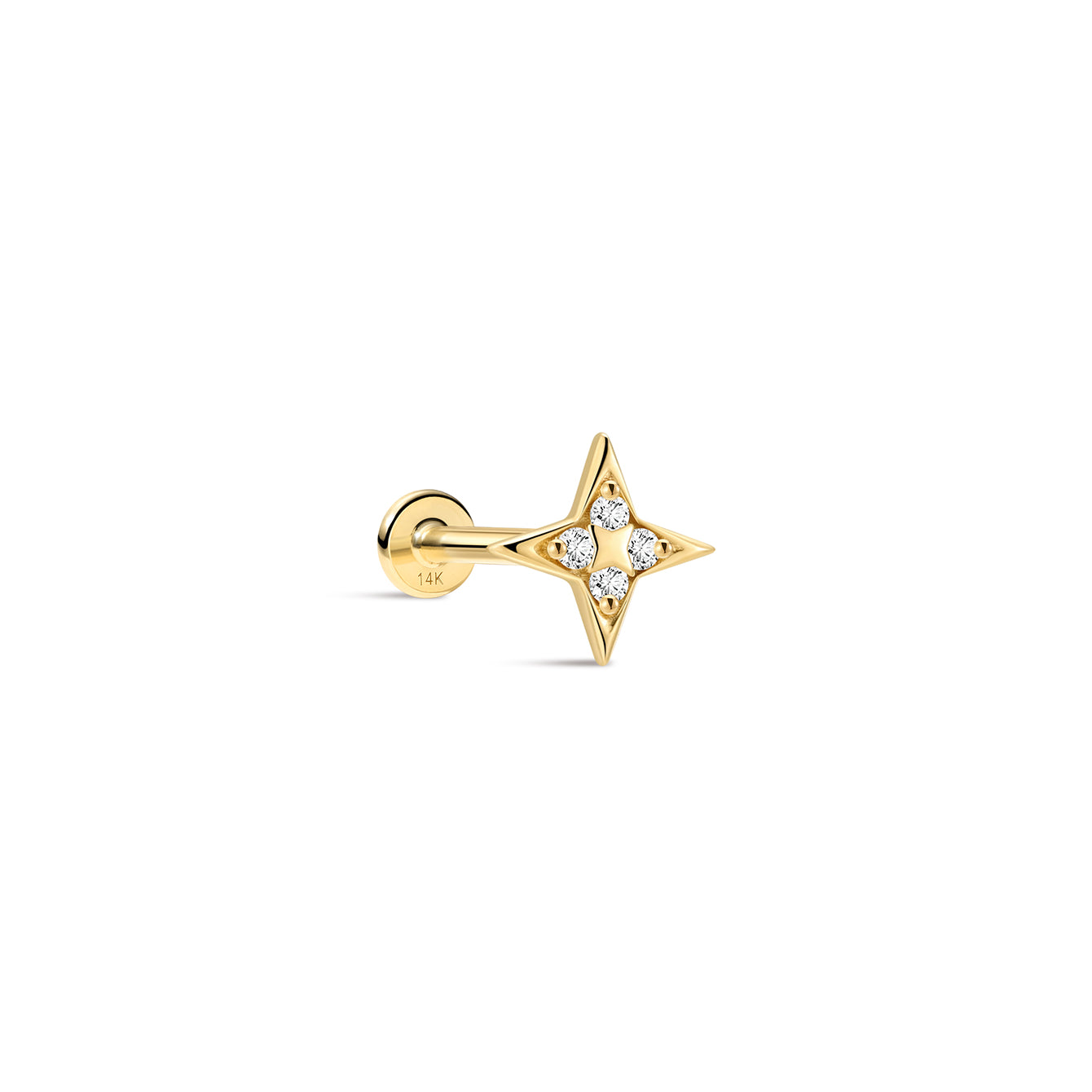 Mini Étoile Flatback Stud in 14k Solid Gold