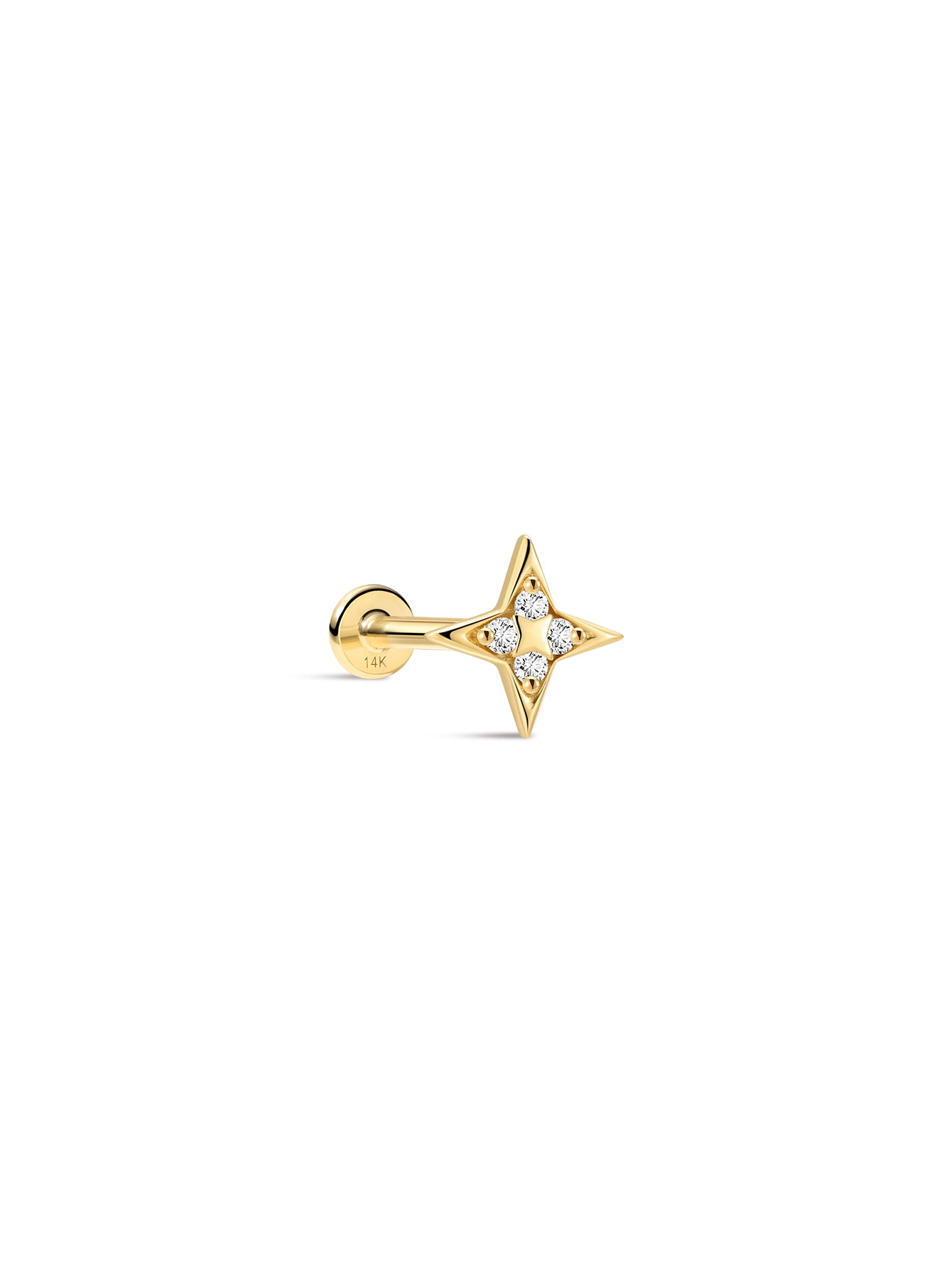 Mini Étoile Flatback Stud in 14k Solid Gold