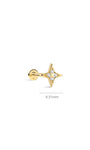 Kosiner Jewelry KOSINER Étoile 14K Solid Gold Dainty Star Flat Back Stud