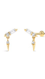 Kosiner Jewelry KOSINER Prism 14K Solid Gold Sparkle Rivet Flat Back Stud