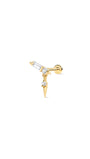 KOSINER Prism 14K Solid Gold Sparkle Rivet Flat Back Stud