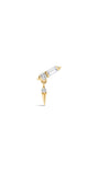 KOSINER Piercing per ombelico Prism in oro massiccio 14K con borchia scintillante, base piatta