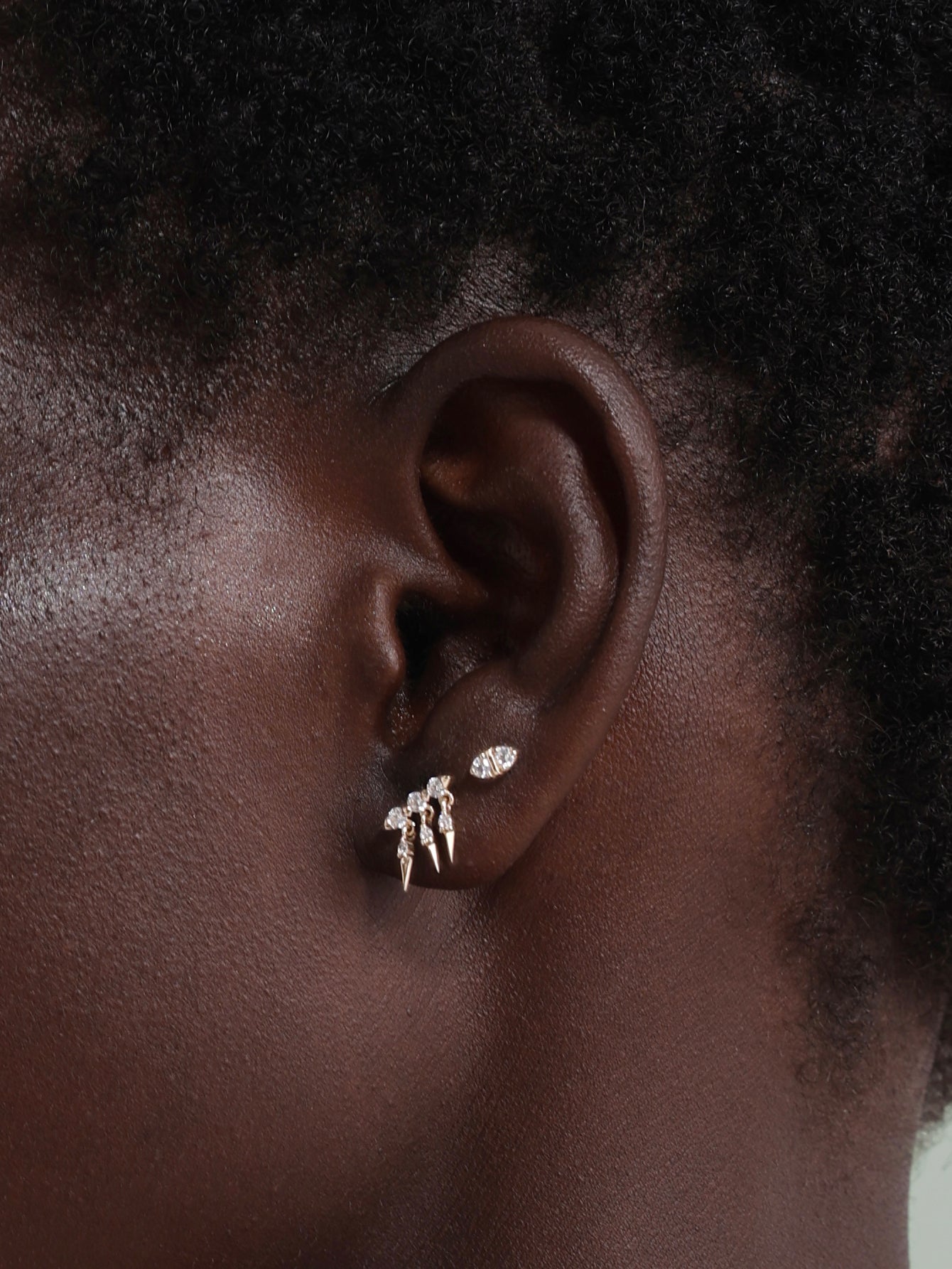 14k Solid Gold Prism Rivet Flatback Stud