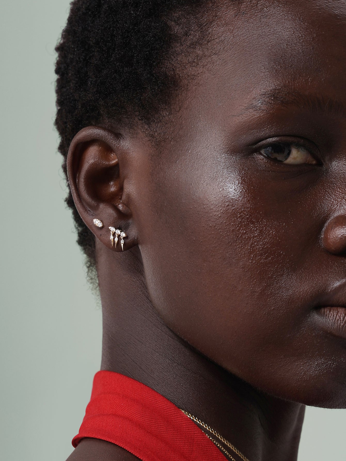 Goujon à dos plat de rivet de prisme en or massif 14 carats