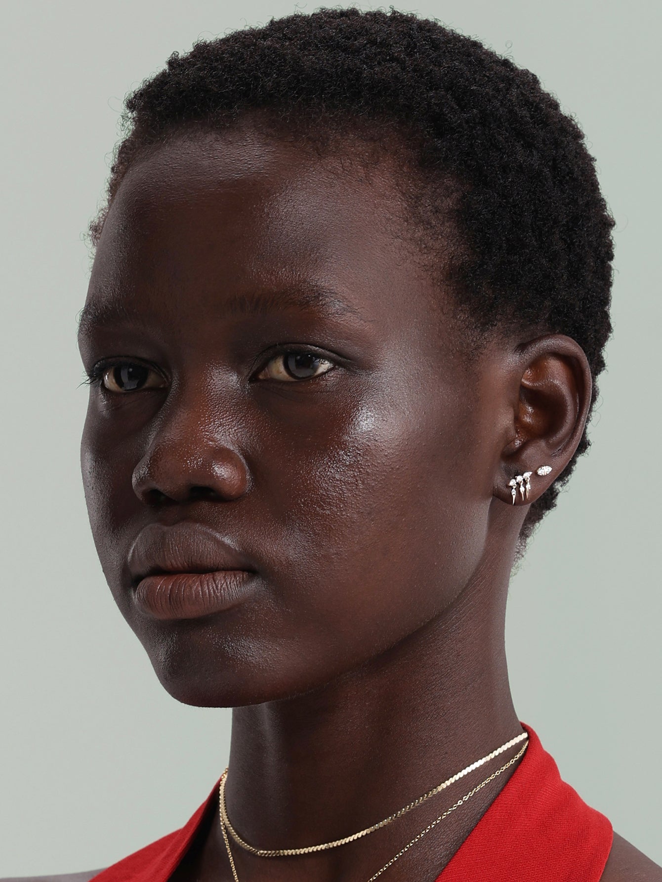 Goujon à dos plat de rivet de prisme en or massif 14 carats