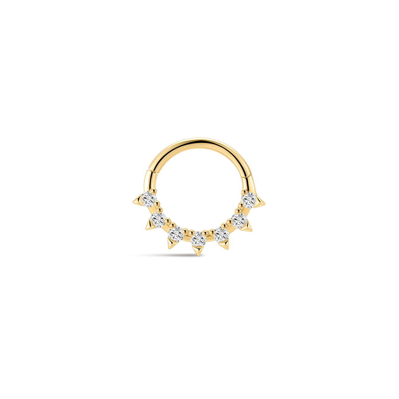 Aro de oreja de prisma de oro macizo de 14 quilates