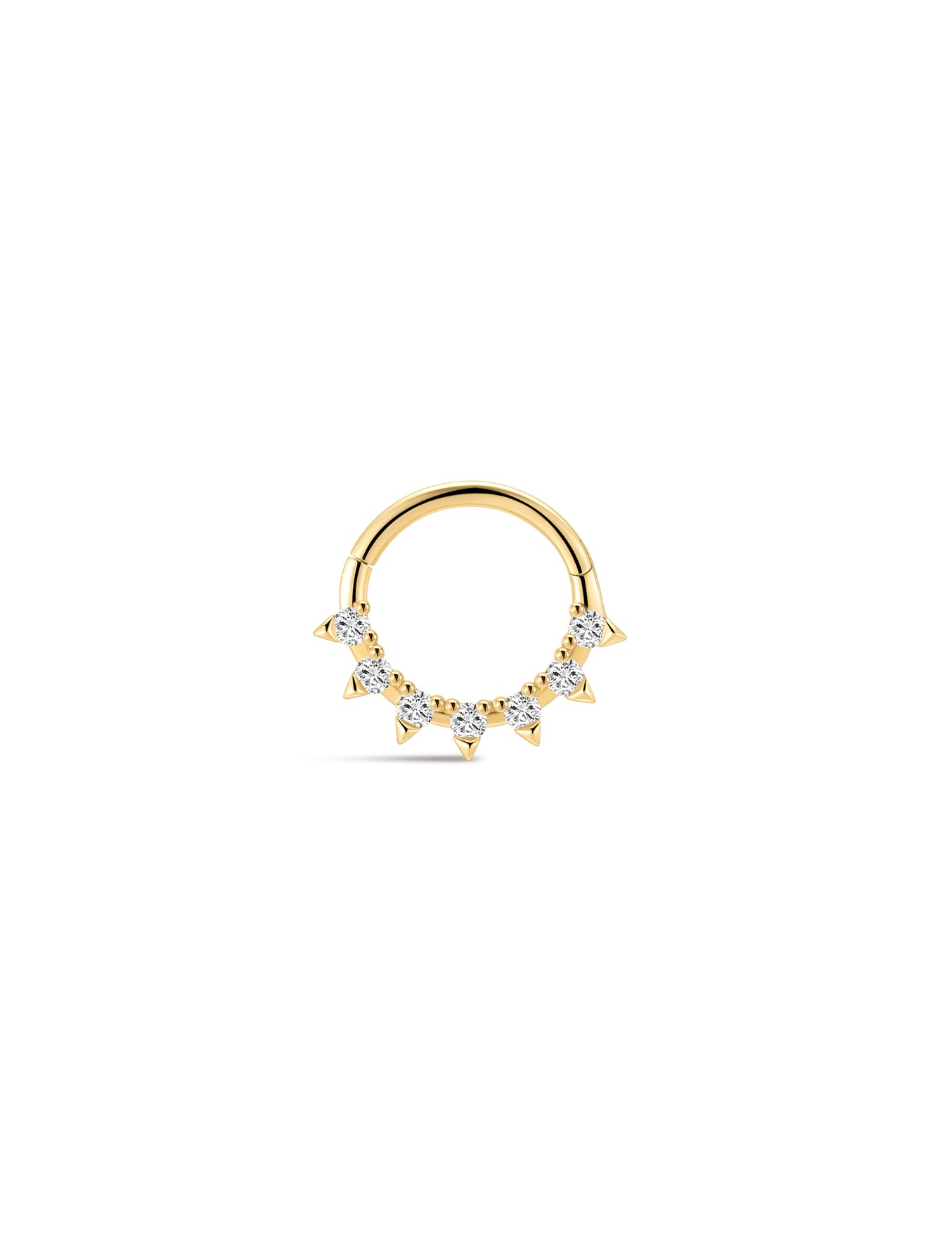 Aro de oreja de prisma de oro macizo de 14 quilates