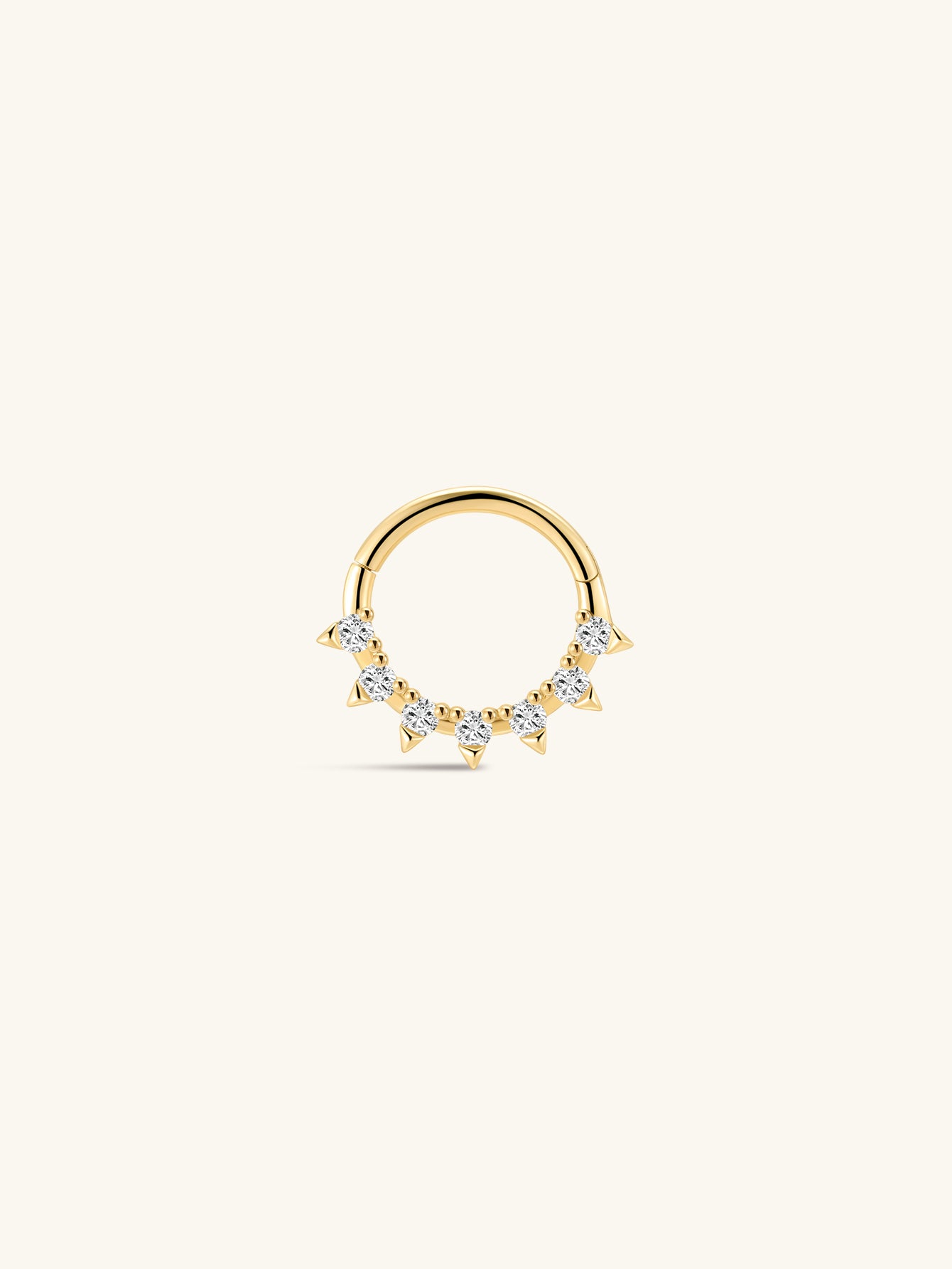 14K Solid Gold Prism Ear Ring Hoop