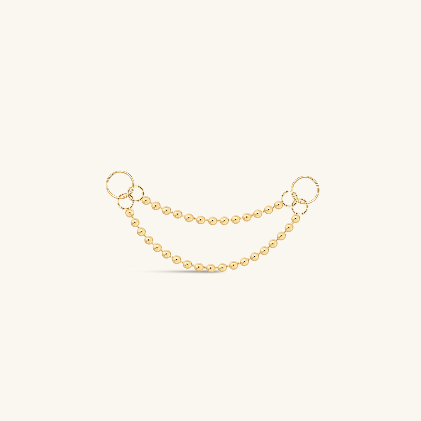 Spheres Double Chain Charm In 14K Solid Gold