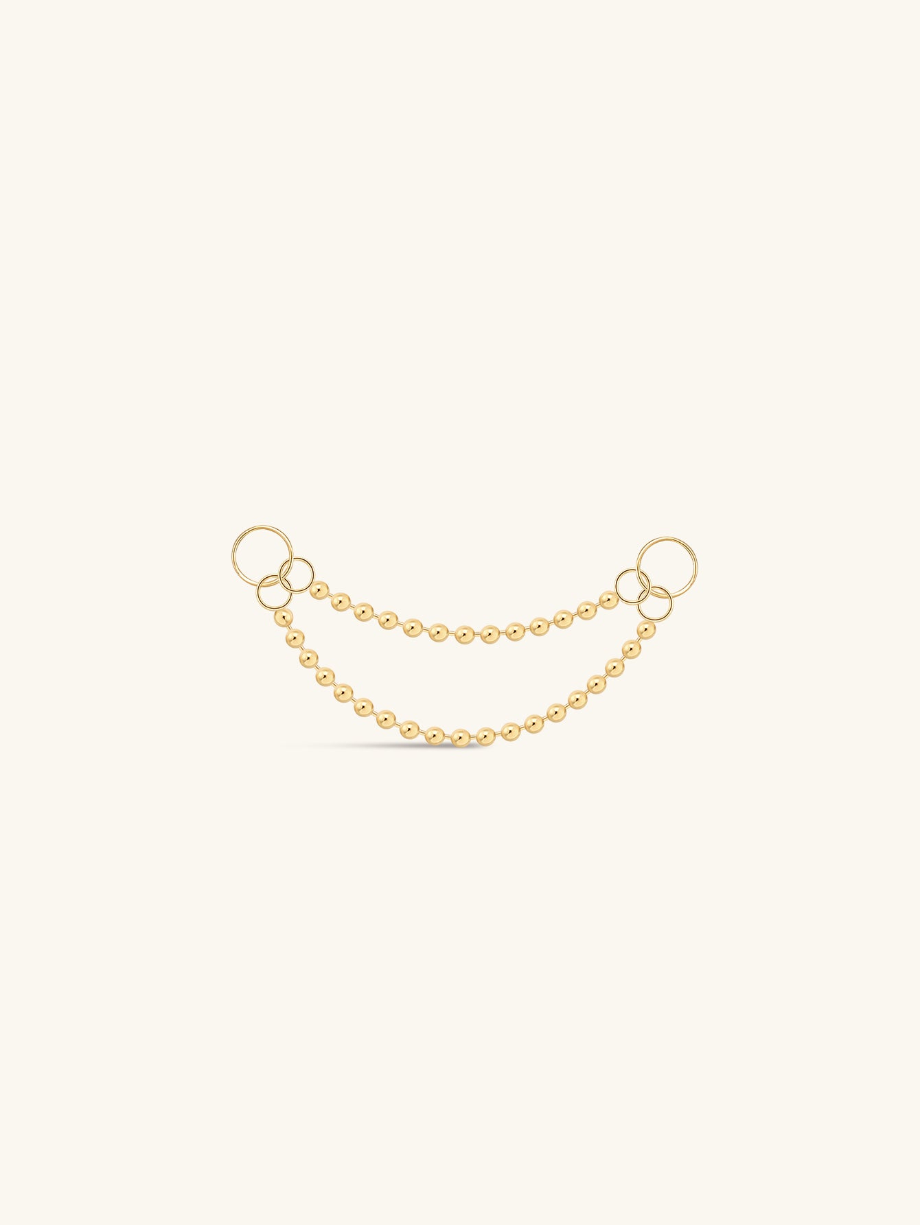 Spheres Double Chain Charm In 14K Solid Gold
