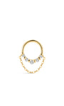 Kosiner Jewelry KOSINER Prism 14K Solid Gold Elegant Chain Pendant Hoop