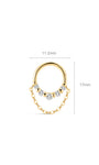 Kosiner Jewelry KOSINER Prism 14K Solid Gold Elegant Chain Pendant Hoop